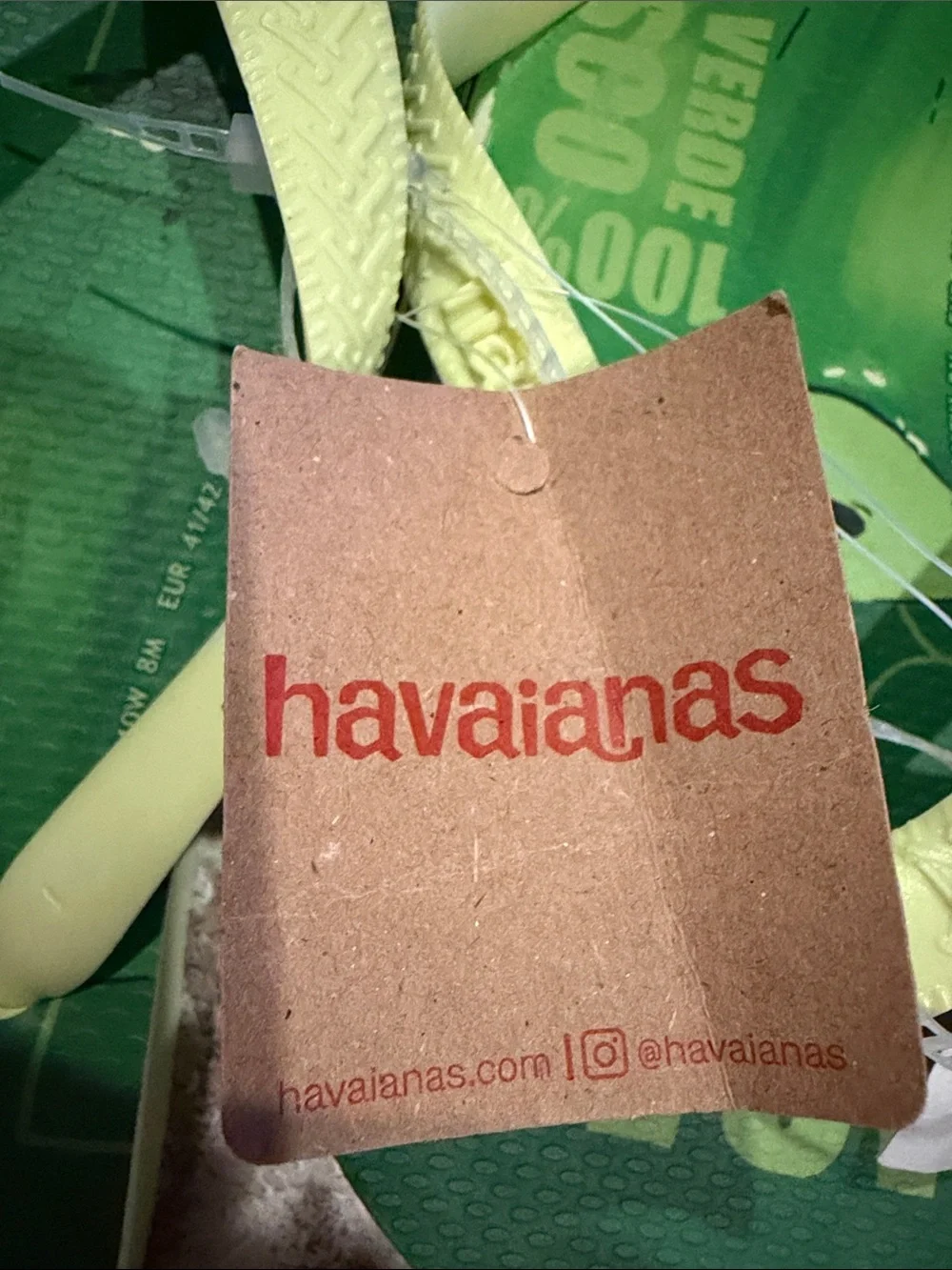 Havaianas FARM Rio Tropical Coconuts Green Flip Flops Women's Size 9/10 NWT